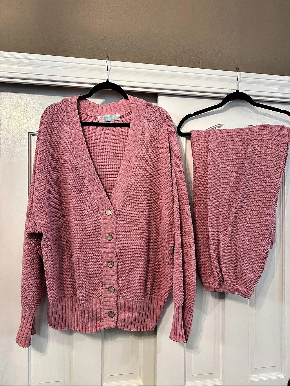 FP Beach Hailee Cardi Set Pink Knit Cardigan Set XL